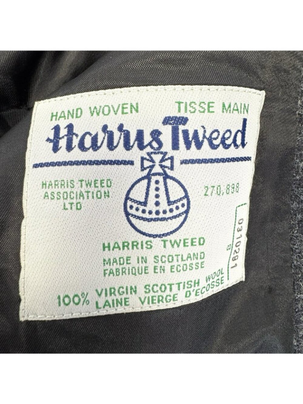 Vintage Harris Tweed Blazer Sport Coat Jacket Mens Size 42R Charcoal Gray Wool - Picture 7 of 8